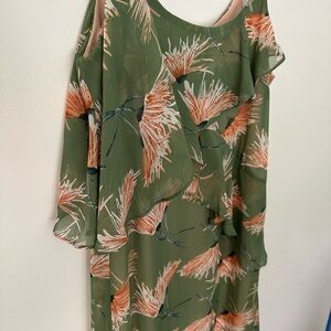 Dress Forum Pink and Orange Ruffled Tiered Maxi Dress